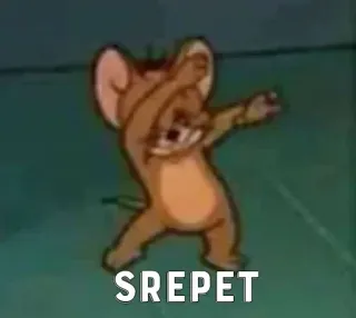 😃 f1f91c9d Jerry SREPET mouse, cartoon, dab whatsapp sticker