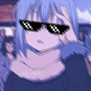 😎 0e5ac43c Rimuru Tempest That Time I Got Reincarnated as a Slime อนิเมะ, มังงะ, สไลม์, แว่นตา, Thug Life telegram sticker