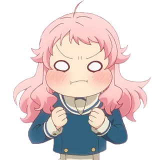 😤 43816e3d อนิเมะ, โกรธ, ผมสีชมพู, น่ารัก, ตัวละคร telegram sticker