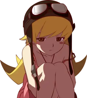 🙁 fb65cc23 Shinobu Oshino Monogatari อนิเมะ, แวมไพร์, โดนัท, ผมบลอนด์, โลลิ telegram sticker