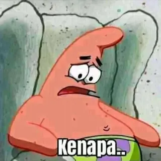 😈 617e231e Patrick Star Spongebob Squarepants Kenapa.. patrick, traurig, cartoon, spongebob telegram sticker