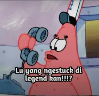 🤨 74107ae6 Patrick Star SpongeBob SquarePants Lu yang ngestuck di legend kan!!!? patrick, spongebob, handy, cartoon, genervt telegram sticker
