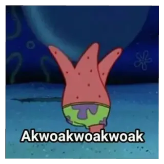 🗿 2a40eedf Patrick Star Spongebob Squarepants Akwoakwoakwoakwoak spongebob, patrick, cartone animato, divertente, stella marina whatsapp sticker