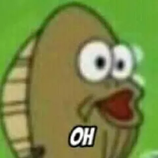 👍 4b60d525 OH pesce, sorpreso, cartone animato whatsapp sticker