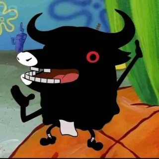 ⚫ 3378f1ec Spongebob, Stier, Schaduw, Cartoon telegram sticker