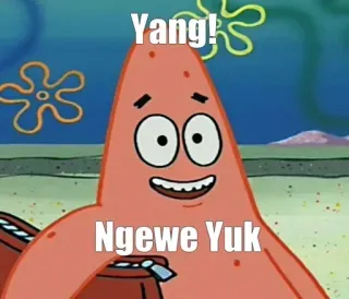 😚 40668b6f Patrick Star Yang!
Ngewe Yuk cartoon, Patrick, Spongebob, meme telegram sticker