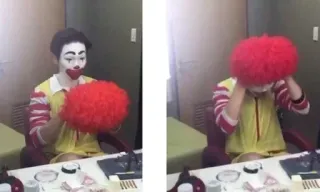 🤔 7491bab7 Ronald McDonald Clown, Kostuum, Pruik, Make-up, Ronald McDonald telegram sticker