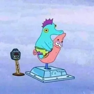 🤔 ac69de49 Patrick Star Spongebob Squarepants cartoon, Nickelodeon, zeepaardje, standbeeld, grappig telegram sticker