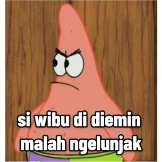 😠 ada75c8a Patrick Star Spongebob Squarepants si wibu di diemin malah ngelunjak patrick, spongebob, cartoon, boos, zeester telegram sticker