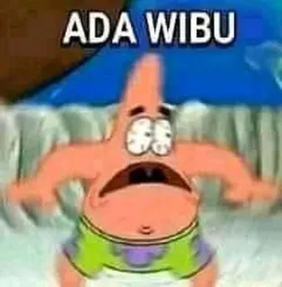 😱 d5aec0aa Patrick Star Spongebob Squarepants ADA WIBU patrick, spongebob, wibu, anime, cartoon, grappig telegram sticker