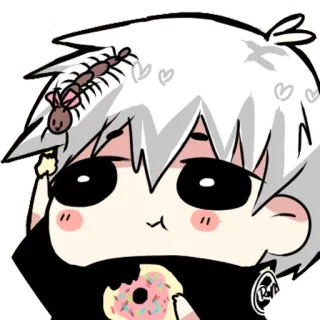 🙄 5293592d Anime, Donut, Schattig, Insect, Hartjes, Cartoon telegram sticker