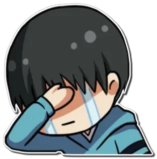 😭 5eefdcd9 verdrietig, huilend, anime, jongen, tranen, emotioneel telegram sticker