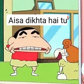 😜 dd215963 Shin-chan Crayon Shin-chan Aisa dikhta hai tu 만화, 애니메이션, 웃긴, 코미디 telegram sticker