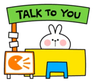 🙂 443c596c TALK TO YOU konijn, schattig, dier, cartoon telegram sticker