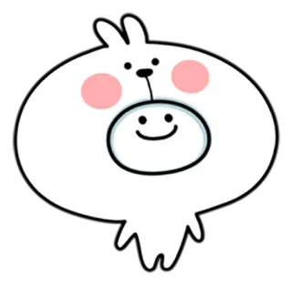 ☺️ 477409cb schattig, konijn, konijntje, dier, wit, cartoon telegram sticker