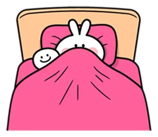 😴 797f3050 bed, slaap, schattig, konijn, cartoon telegram sticker