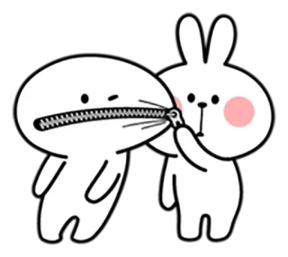 😁 84eccca3 schattig, konijntje, rits, stil, ssst, konijn telegram sticker