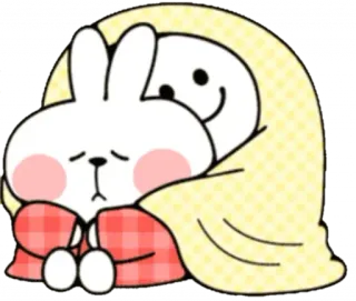 ☹️ 7324893d bunny, rabbit, cute, hug, blanket telegram sticker