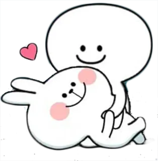 😘 a570190d cute, bunny, love, heart, happy telegram sticker