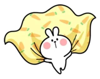 😊 cc33e061 rabbit, cute, carrot, blanket, kawaii telegram sticker