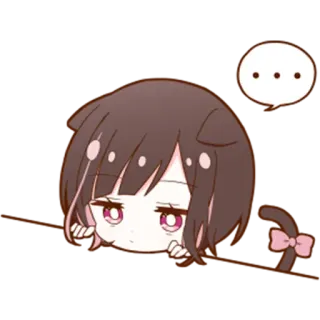 🐱 949da670 Anime, Meisje, Schattig, Kat, Expressie telegram sticker
