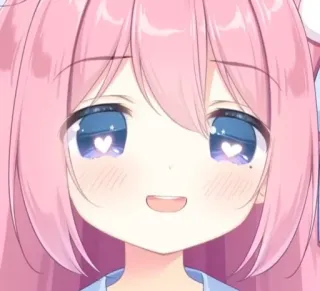 😍 e70290ec Anime, Kawaii, Schattig, Meisje, Roze haar telegram sticker