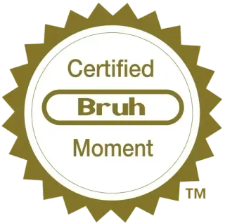 😶 e541ae48 Certified Bruh Moment bruh, momento, certificado, meme, gíria da internet telegram sticker