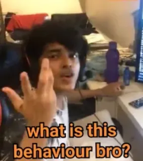 🤔 4c5c474e what is this behaviour bro? Meme, Reação, Comportamento, Mano, Engraçado telegram sticker