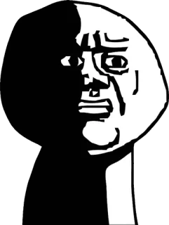 😑 7891f4f5 Meme, Retrato, Preto e branco, Expressão, Rosto telegram sticker