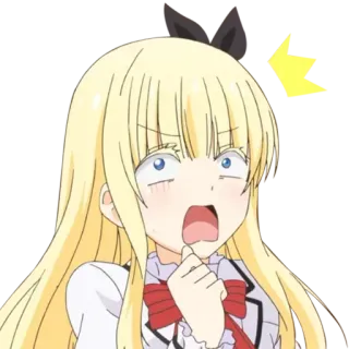 😧 12cbf45f アニメ, 衝撃, 女の子, 金髪, 表情 telegram sticker