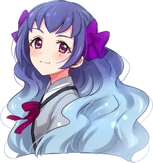 ☺️ 5bc148b9 アニメ, 女の子, 可愛い, 紫髪, リボン telegram sticker