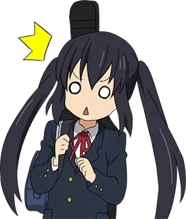 😦 6b8415b3 アニメ, 女の子, 学校, 制服, びっくり telegram sticker