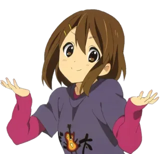 👐 7cc9bdc8 アニメ, 女の子, 肩をすくめる, 可愛い, けいおん telegram sticker