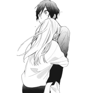 🖤 873a2f36 アニメ, マンガ, カップル, ハグ, 恋愛 telegram sticker