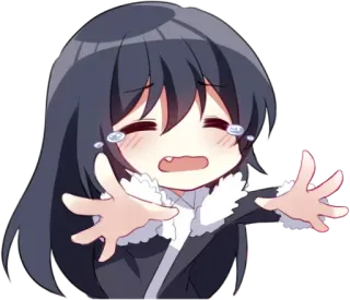 😭 8c2480fe アニメ, ちび, 泣く, 悲しい, 感情的 telegram sticker