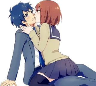 ❤️ a1809977 アニメ, キス, カップル, ロマンス, 愛 telegram sticker