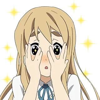 😍 a1d774e4 アニメ, 可愛い, 女の子, 照れ, 星 telegram sticker