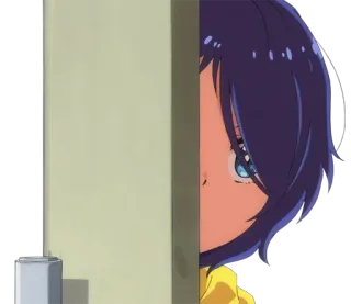 👀 abf3d851 アニメ, 女の子, 覗き見, 好奇心, アニメーション telegram sticker