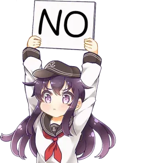 👎 c26e4836 NO アニメ, 女の子, いいえ, サイン, かわいい telegram sticker