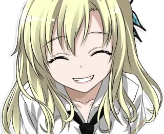 😁 c3814376 アニメ, 女の子, 笑顔, 幸せ, 金髪 telegram sticker