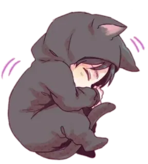 🍓 dfdf3cbb 猫, 睡眠, アニメ, 可愛い, 着ぐるみ, かわいい telegram sticker