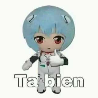👍 23be5c3e Rei Ayanami Neon Genesis Evangelion Ta bien Anime, Rei, Evangelion, Chibi, Figur whatsapp sticker