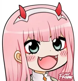😊 d0f7f348 Zero Two Darling in the Franxx anime, Zero Two, Darling in the Franxx, imut, kawaii whatsapp sticker