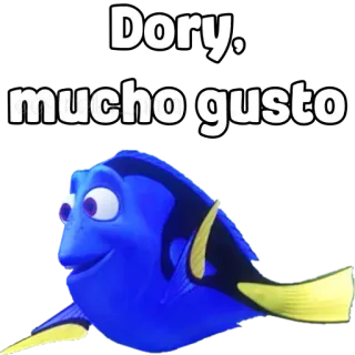 👋 0c6749ee Dory Finding Nemo Dory, mucho gusto fish, cartoon, animated, movie whatsapp sticker
