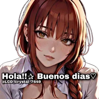 👋 0e5329df Hola!!☆ Buenos dias♡ anime, woman, greeting, morning, spanish whatsapp sticker