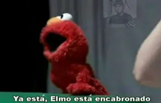 🤔 184ef3af Elmo Ya está, Elmo está encabronado puppet, red, sesame street, angry, cussing whatsapp sticker