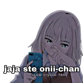 😂 5fa42b3d jaja ste onii-chan anime, girl, phone, manga, japanese whatsapp sticker