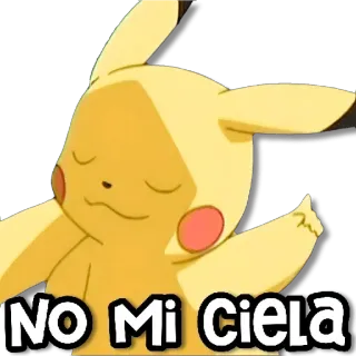 🤨 a2593881 Pikachu Pokemon NO Mi Ciela pikachu, pokemon, anime, cute, yellow whatsapp sticker