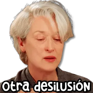 😶 b0dce2b7 Otra desilusión sad, disappointed, meryl streep, woman, emotion whatsapp sticker