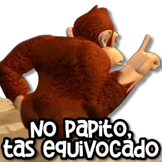 🤨 b18ce5a0 Donkey Kong No papito, tas equivocado ape, pointing, game, kong, cartoon whatsapp sticker